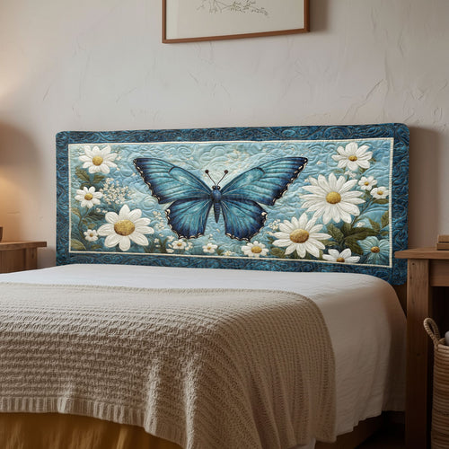 Butterfly Daisy Flower CW1812017CL Quilted Headboard Slipcover