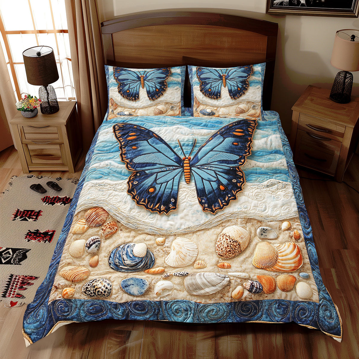 Blue Butterfly WX1112050CL Duvet Cover Set