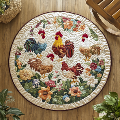 Love Chickens XR1403009CL Quilted Round Mat