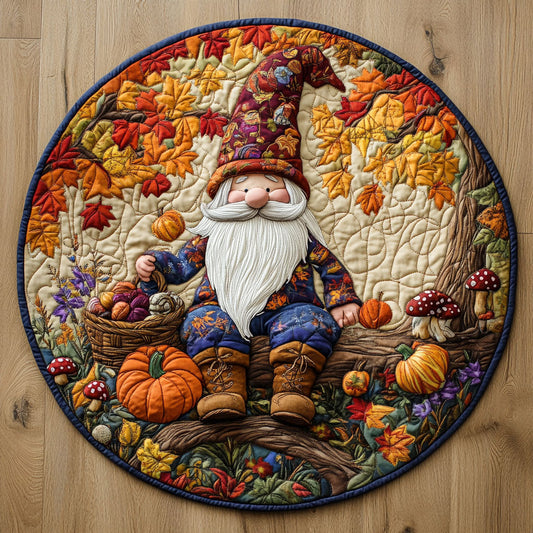 Autumn Fairytale Gnome WY2108017CL Quilted Round Mat