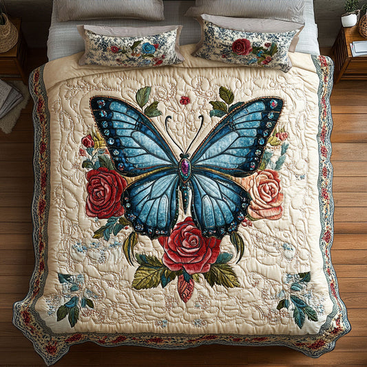 Butterfly And Red Rose WY2901012CL Duvet Cover Set