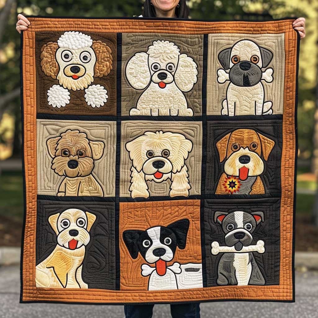 9 Funny Dog Collection WP1610002CL Quilt