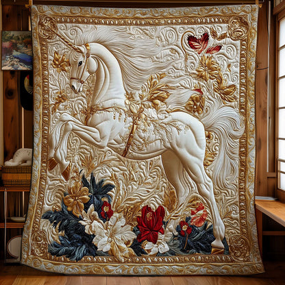 Royal Horse In Flower WY2001015CL Quilt