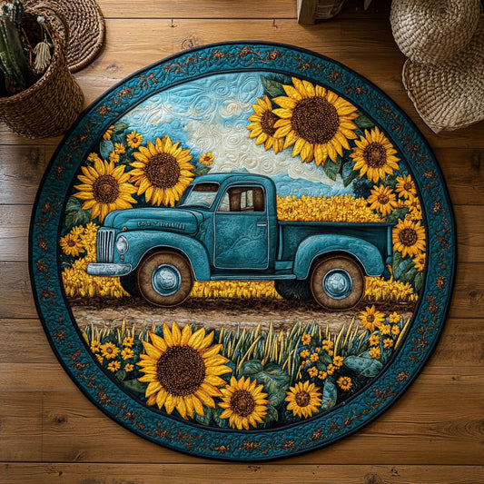 Sunflower Farmhouse WY0306029CL Quilted Round Mat