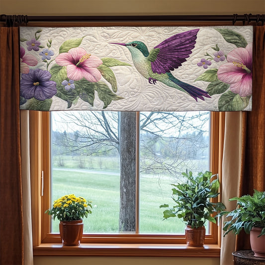Hummingbird Flower WX2205037CL Quilted Valance