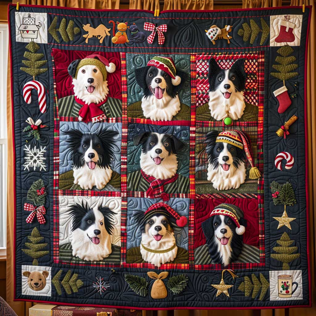 Border Collie Winter Wonderland WN1810016CL Quilt