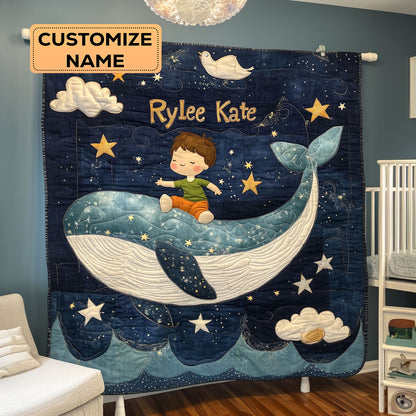Starry Ride WJ1807004CL Personalized Baby Quilt
