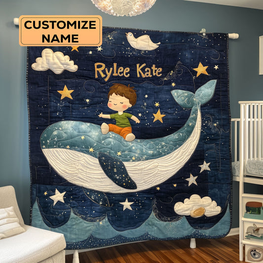 Starry Ride WJ1807004CL Personalized Baby Quilt