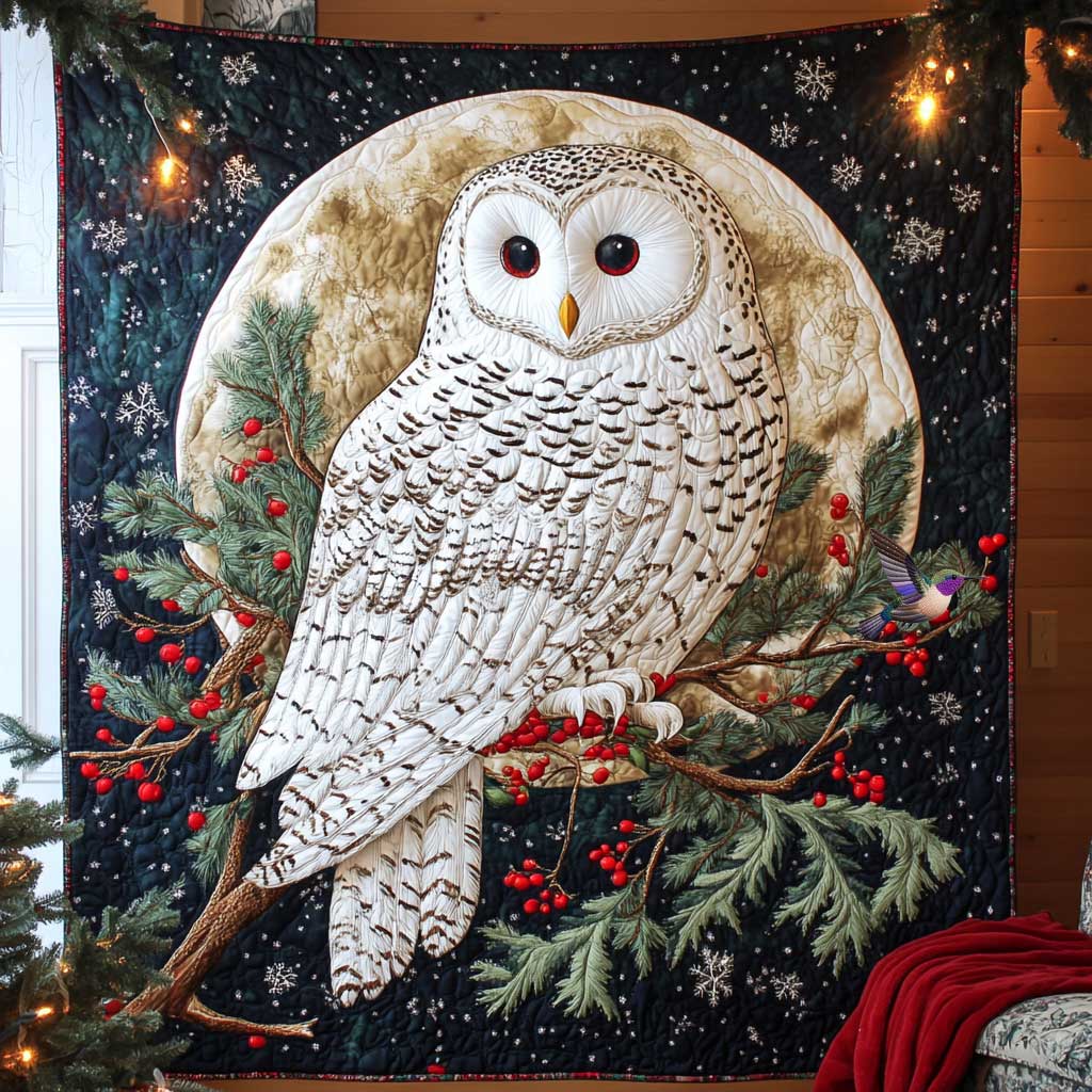 Holly Berry Christmas Owl WP0711024CL Quilt