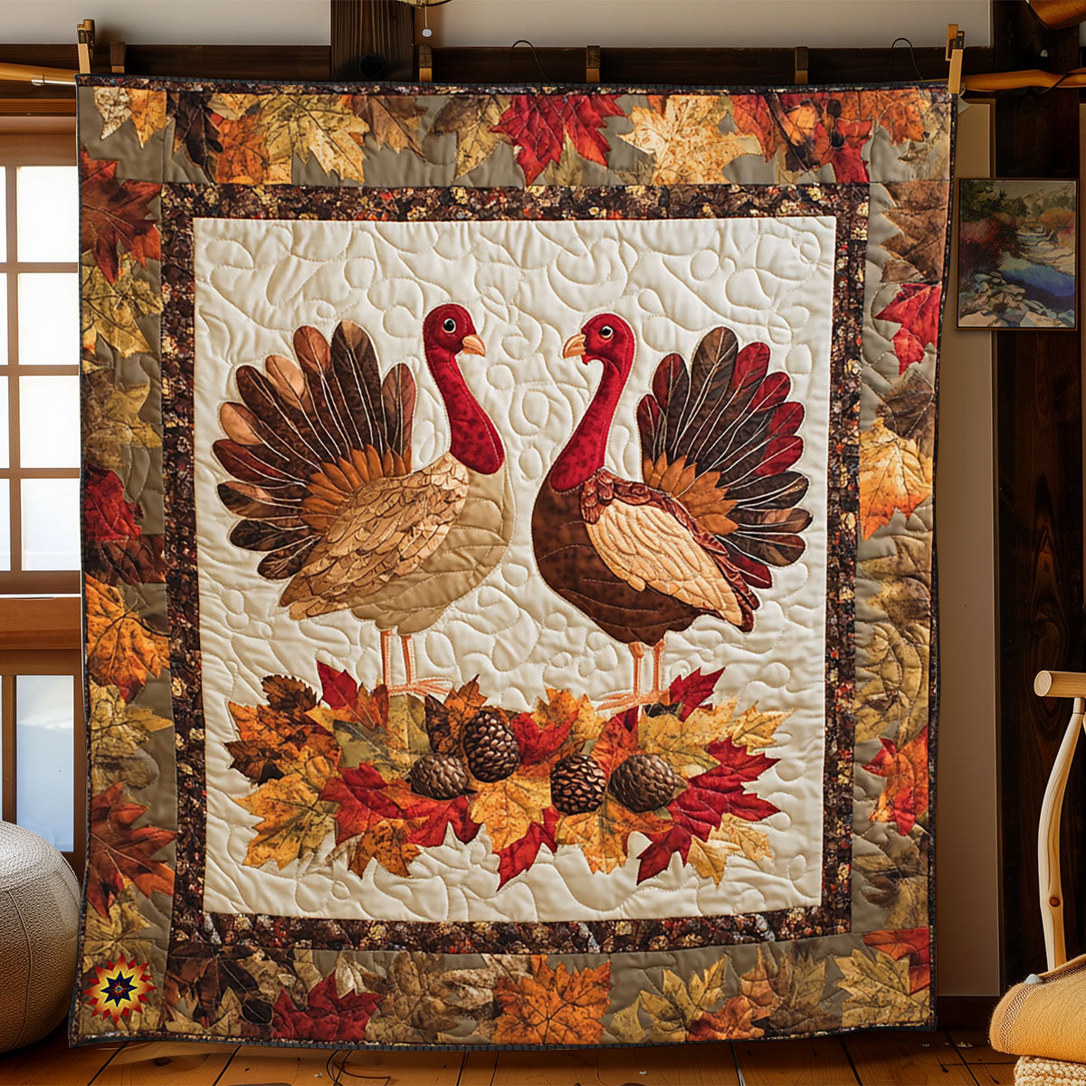 Rustic Turkey Charm WJ2612020CL Quilt