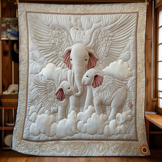 Angel Elephant Family WY2712001CL Quilt