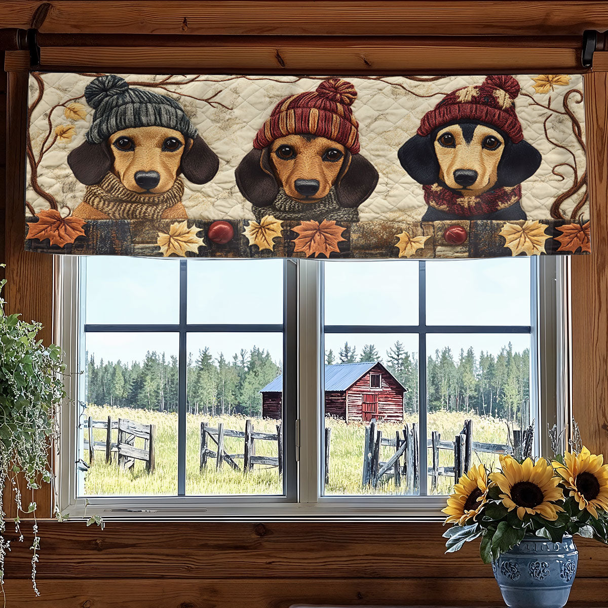 Chilly Day Dachshund WN2907022CL Quilted Valance