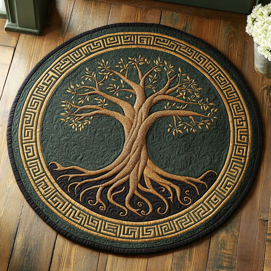 Braided Roots CP2807039CL Quilted Round Mat