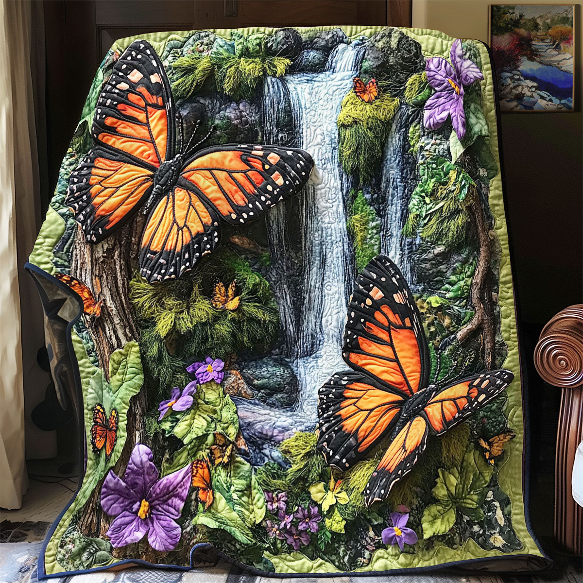 Butterfly And Fountain WY2103006CL Quilt