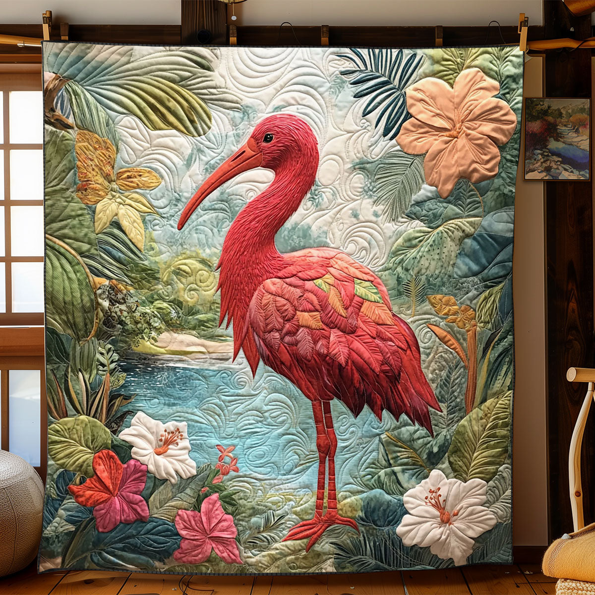 Tropical Scarlet Ibis WJ2102021CL Quilt