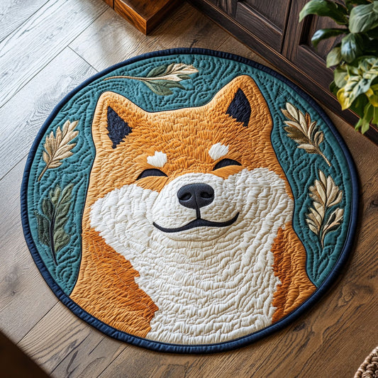 Smile Shiba CP0207021CL Quilted Round Mat