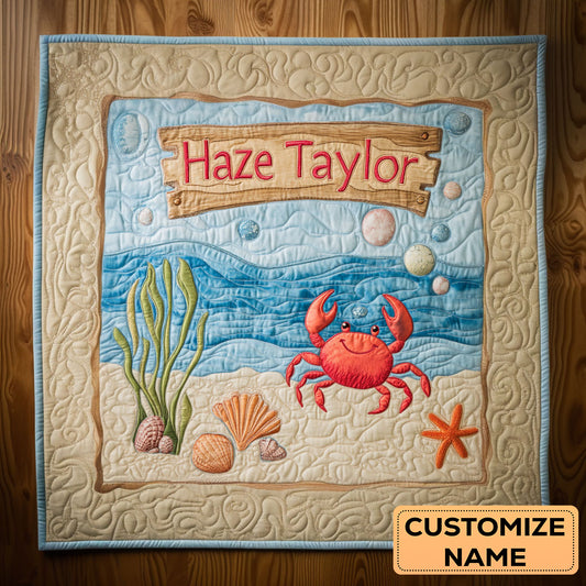 Tiny Crab WN2907101CL Personalized Baby Quilt