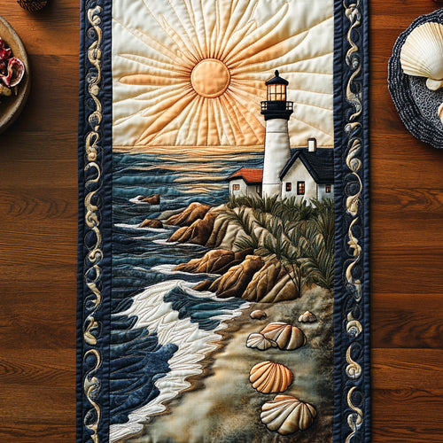 Bold Red Lighthouse WN0408004CL Quilted Table Runner