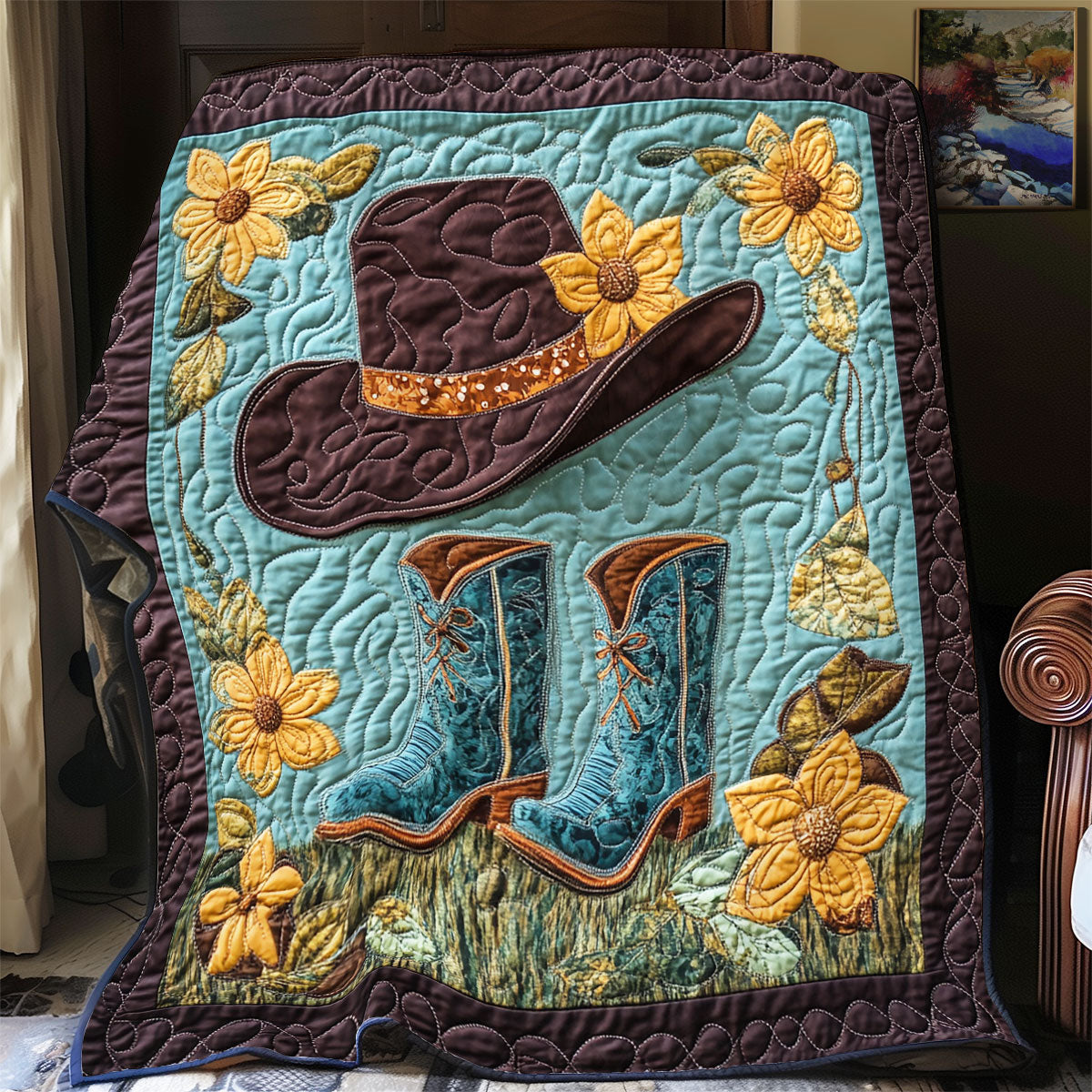 Wildflower Cowboy Boots WY2108054CL Quilt