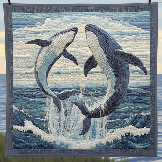 Two Whales Leaping Together LT1809044CL Quilt
