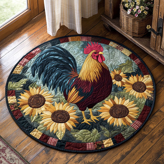 Vintage Rooster CP0810021CL Quilted Round Mat