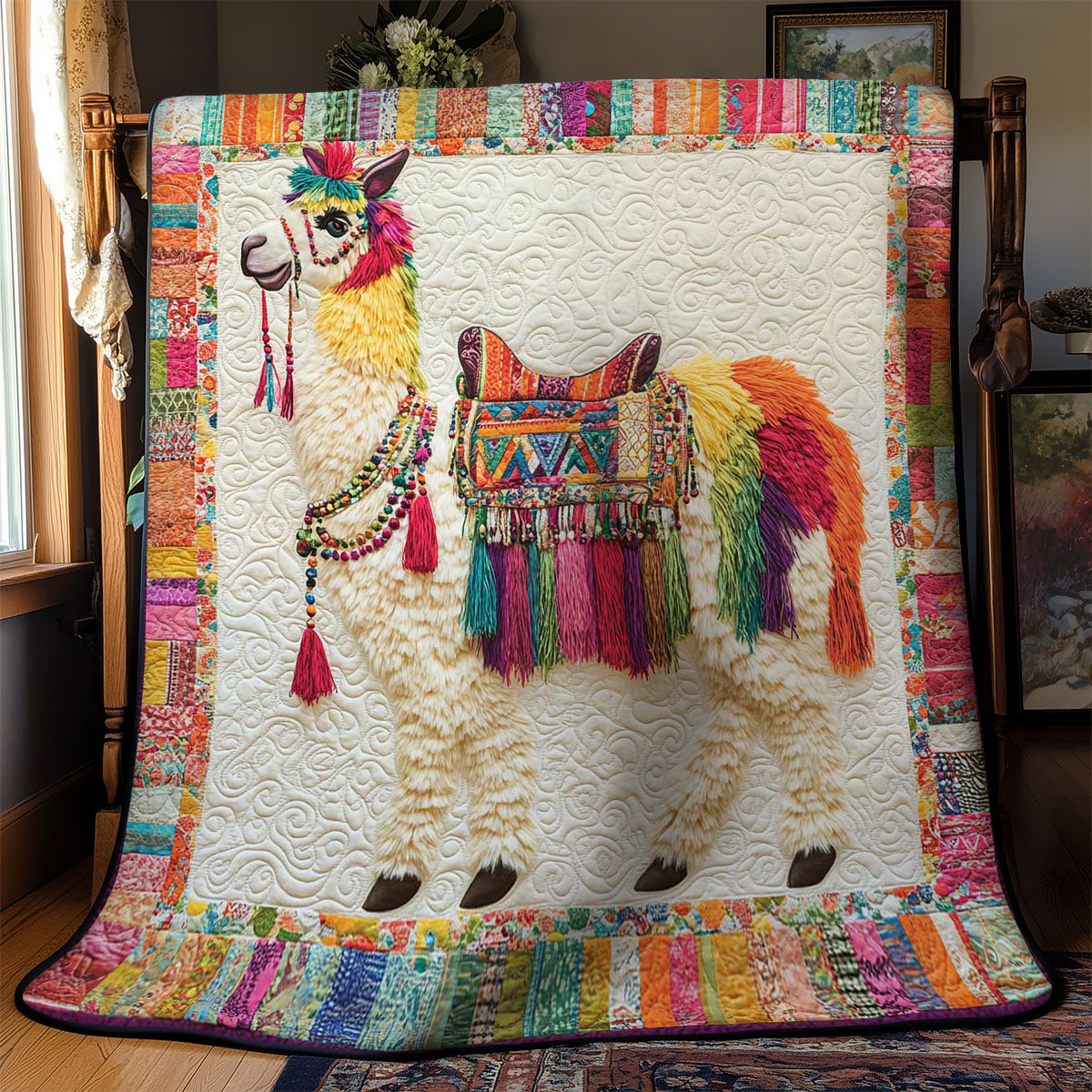 Rainbow Llama Charm WN2101004CL Quilt