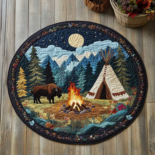 Indigenous Life CQ2205027CL Quilted Round Mat