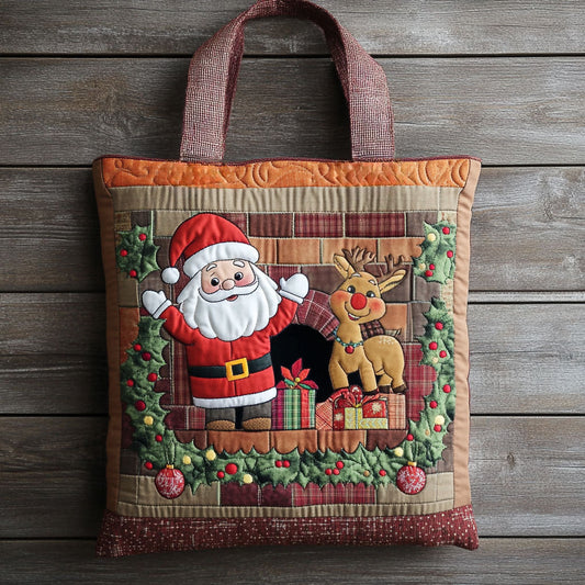Santa Midnight Chimney WN1811077CL Quilted Tote Bag