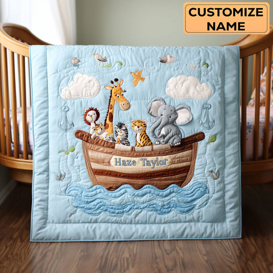 Blue Wave Friends WN2507007CL Personalized Baby Quilt