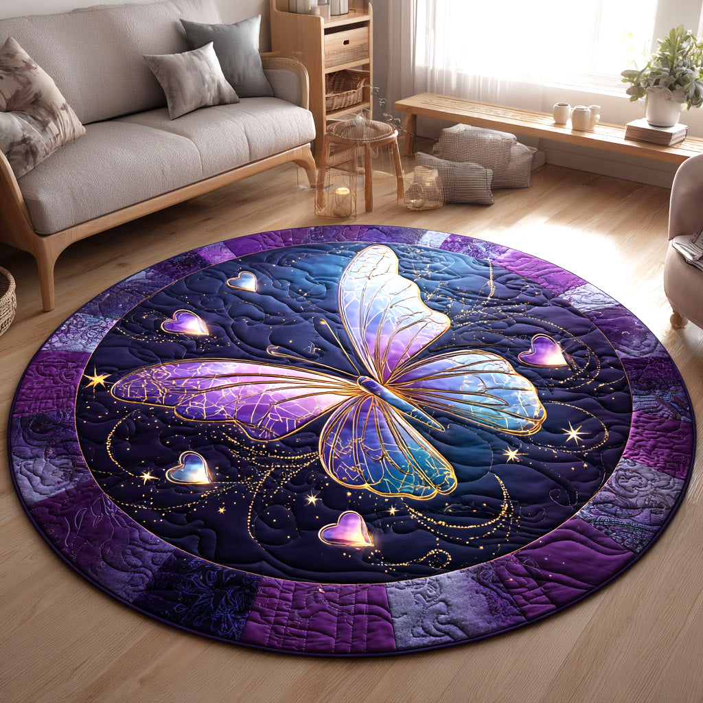 Butterfly Aura CW1401069CL Quilted Round Mat