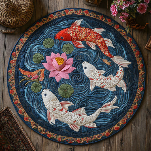 Tranquil Swirl WY2907084CL Quilted Round Mat