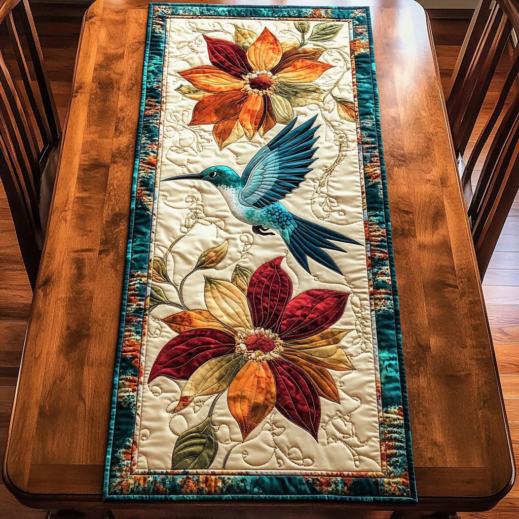Charming Hummingbird WX0606009CL Quilted Table Runner