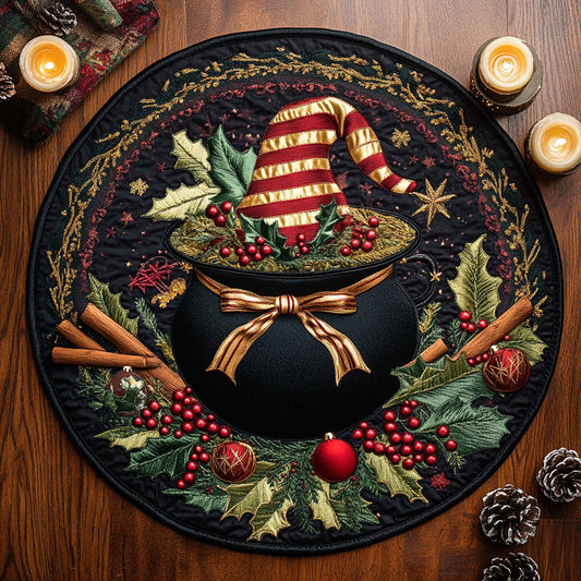Enchanted Witch Cauldron WN1408030CL Quilted Round Mat