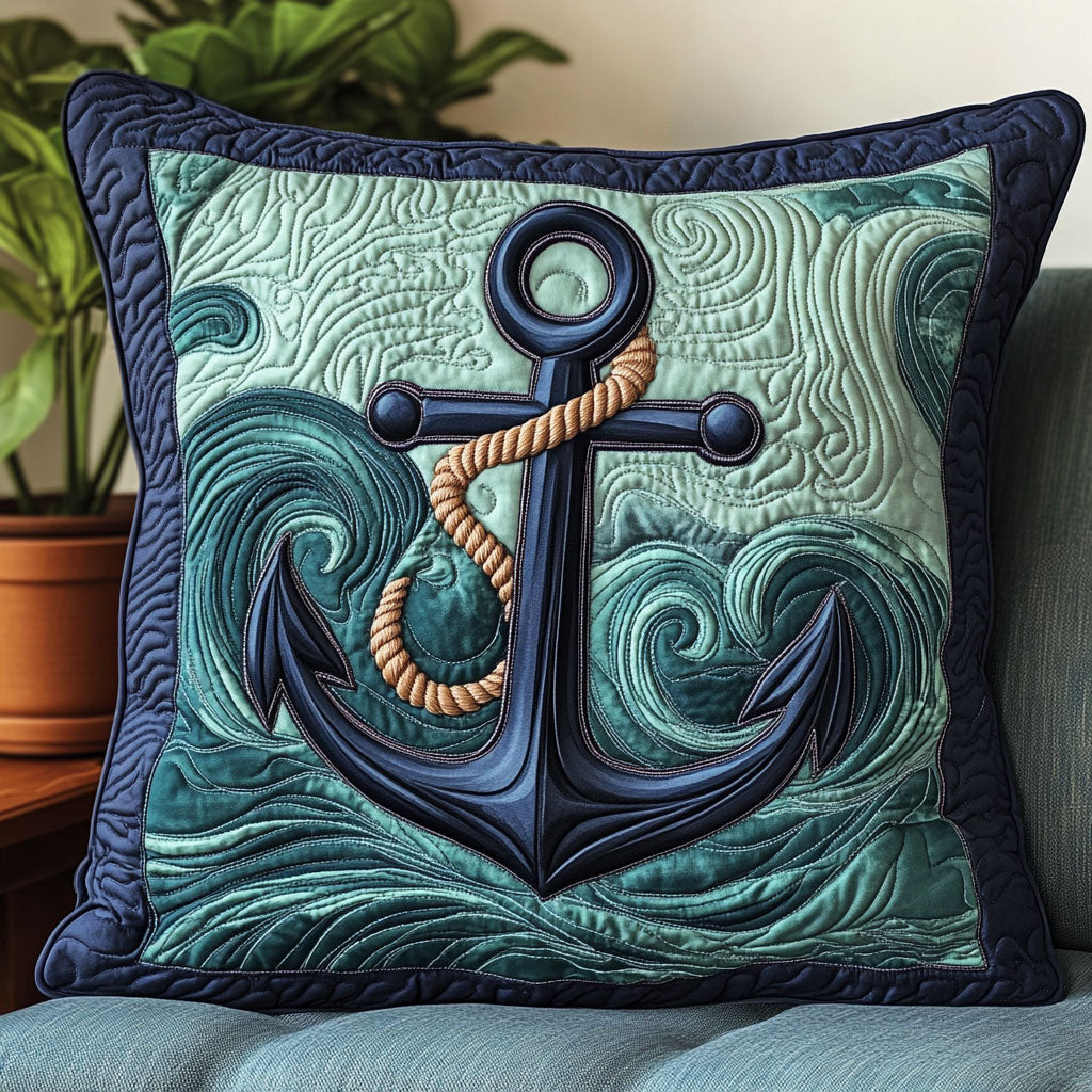 Nautical Anchor CW2406035CL Quilt Pillow Case