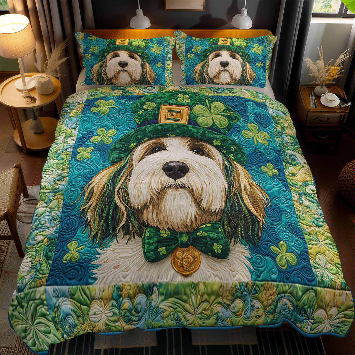 Clover Bearded Collie WN0901066CL Duvet Cover Set