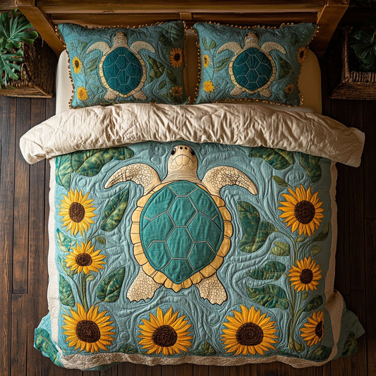 Turtle Sunflower Embrace WY1108089CL Duvet Cover Set