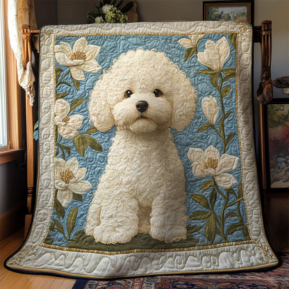 Bichon In Magnolia Garden WY2103015CL Quilt