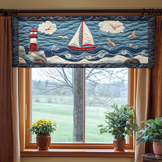 Lighthouse Dreams WN0307076CL Quilted Valance