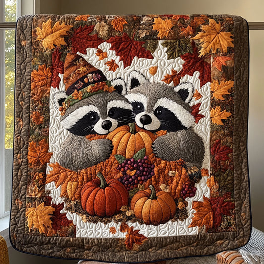 Whispers Raccoon Autumn WY2508049CL Quilt