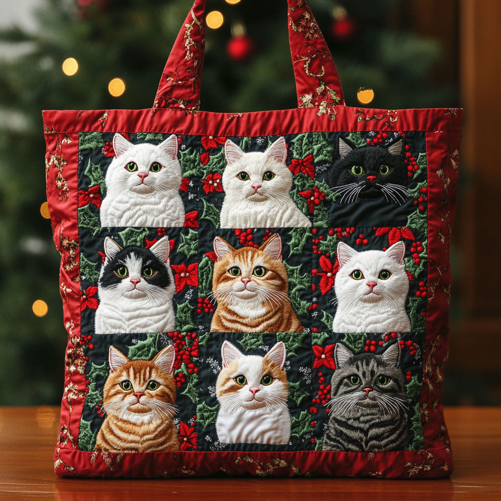 Cat Holiday Dream CW0811029CL Quilted Tote Bag