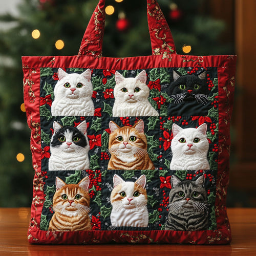Cat Holiday Dream CW0811029CL Quilted Tote Bag