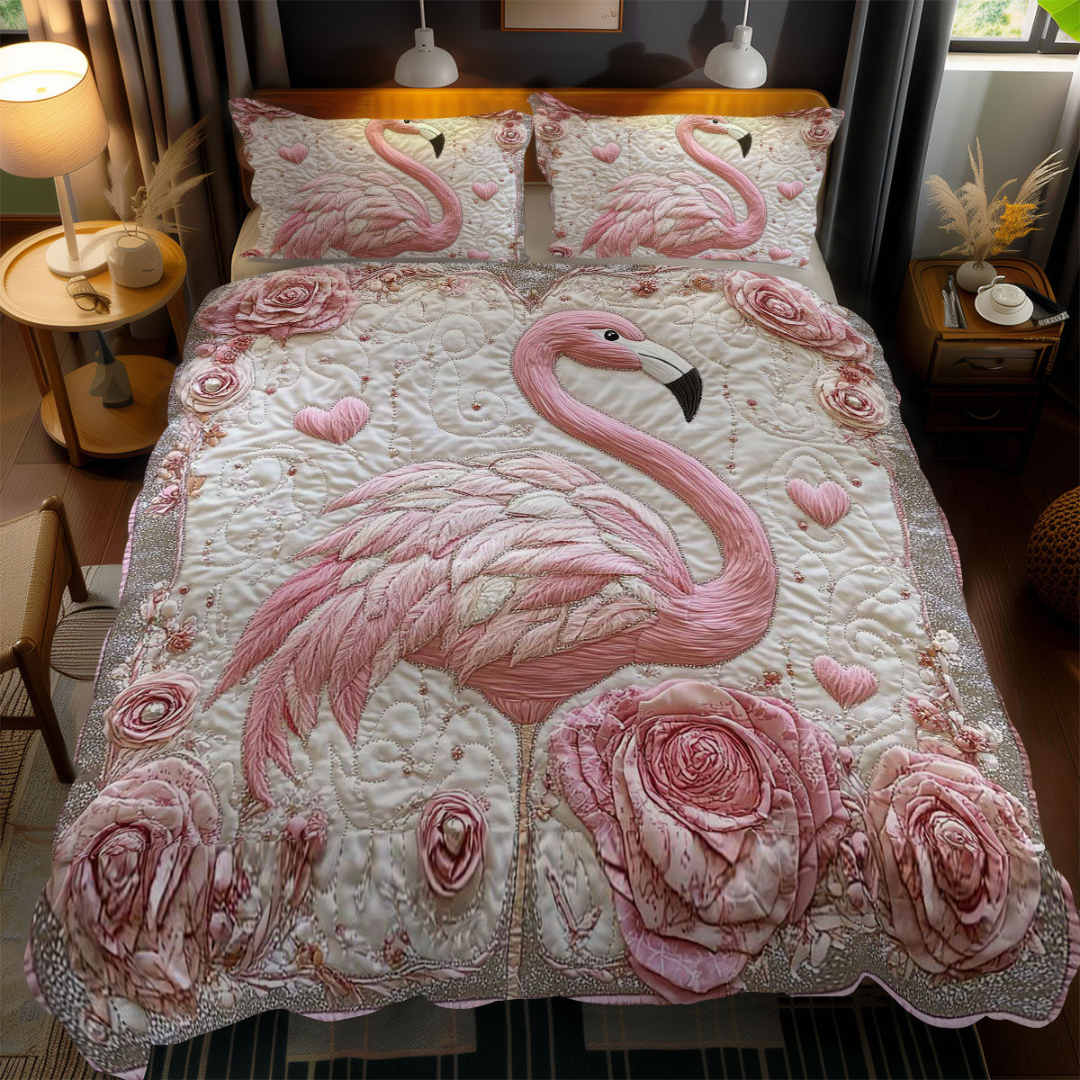 Valentine Flamingo WN0201069CL Duvet Cover Set