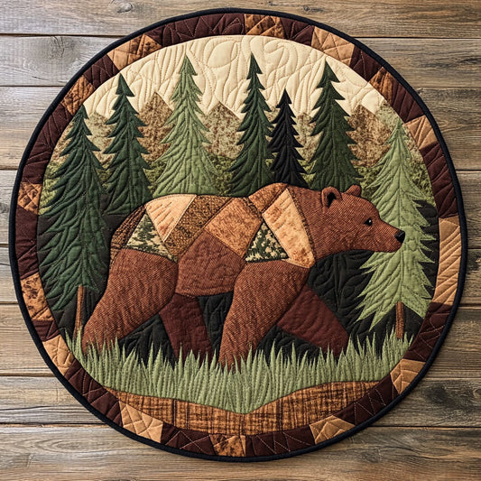 Woodland Spirit Bear WX0307001CL Quilted Round Mat