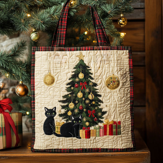 Black Cat Magic Christmas WN0711008CL Quilted Tote Bag