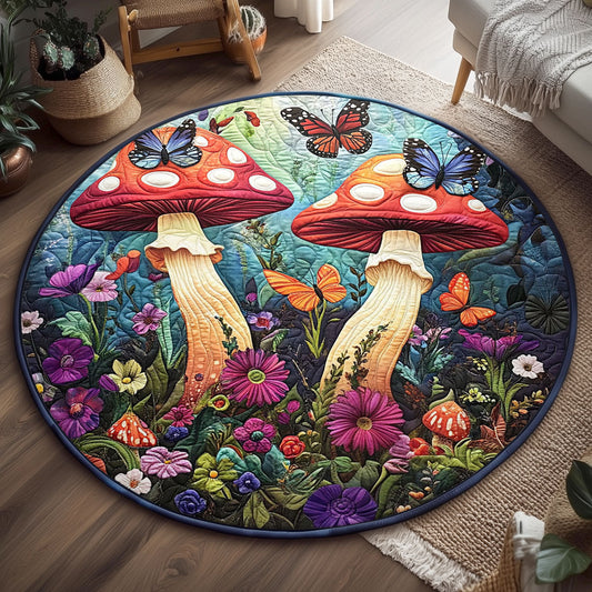 Mushroom Garden WJ0904041CL Quilted Round Mat