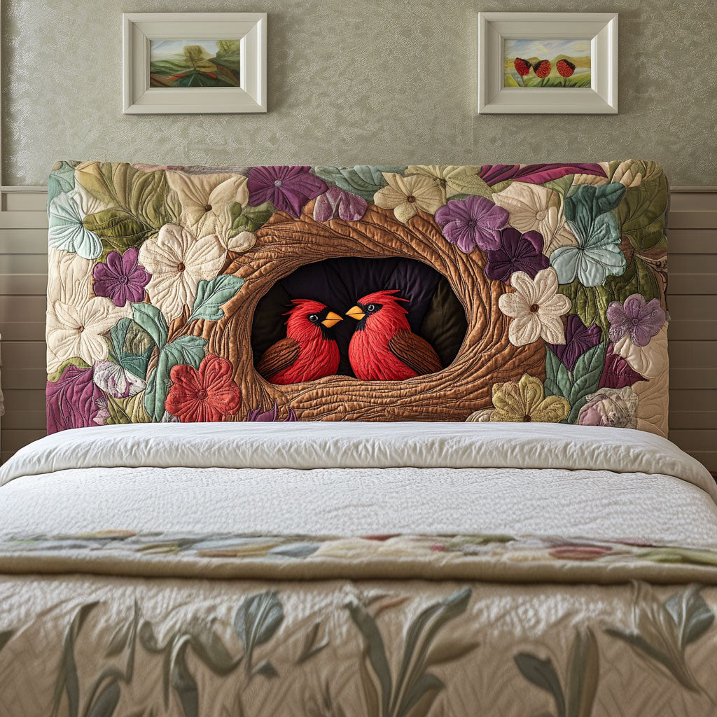 Cuddling Cardinal QA2912005CL Quilted Headboard Slipcover