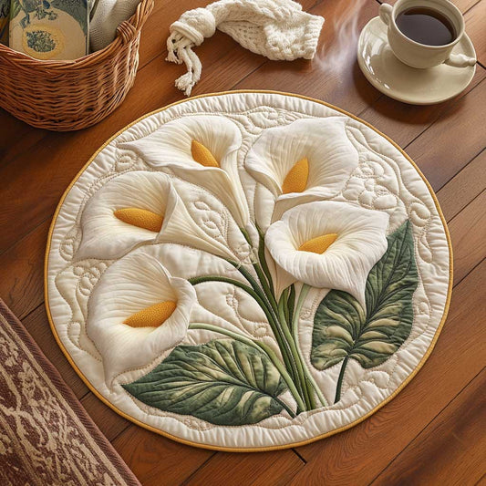 Calla Lilies Devotion WN2503022CL Quilted Round Mat