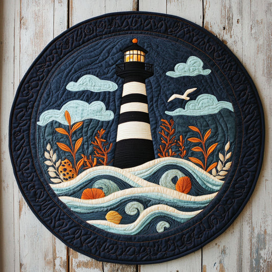Lighthouse Coral WX1205012CL Quilted Round Mat