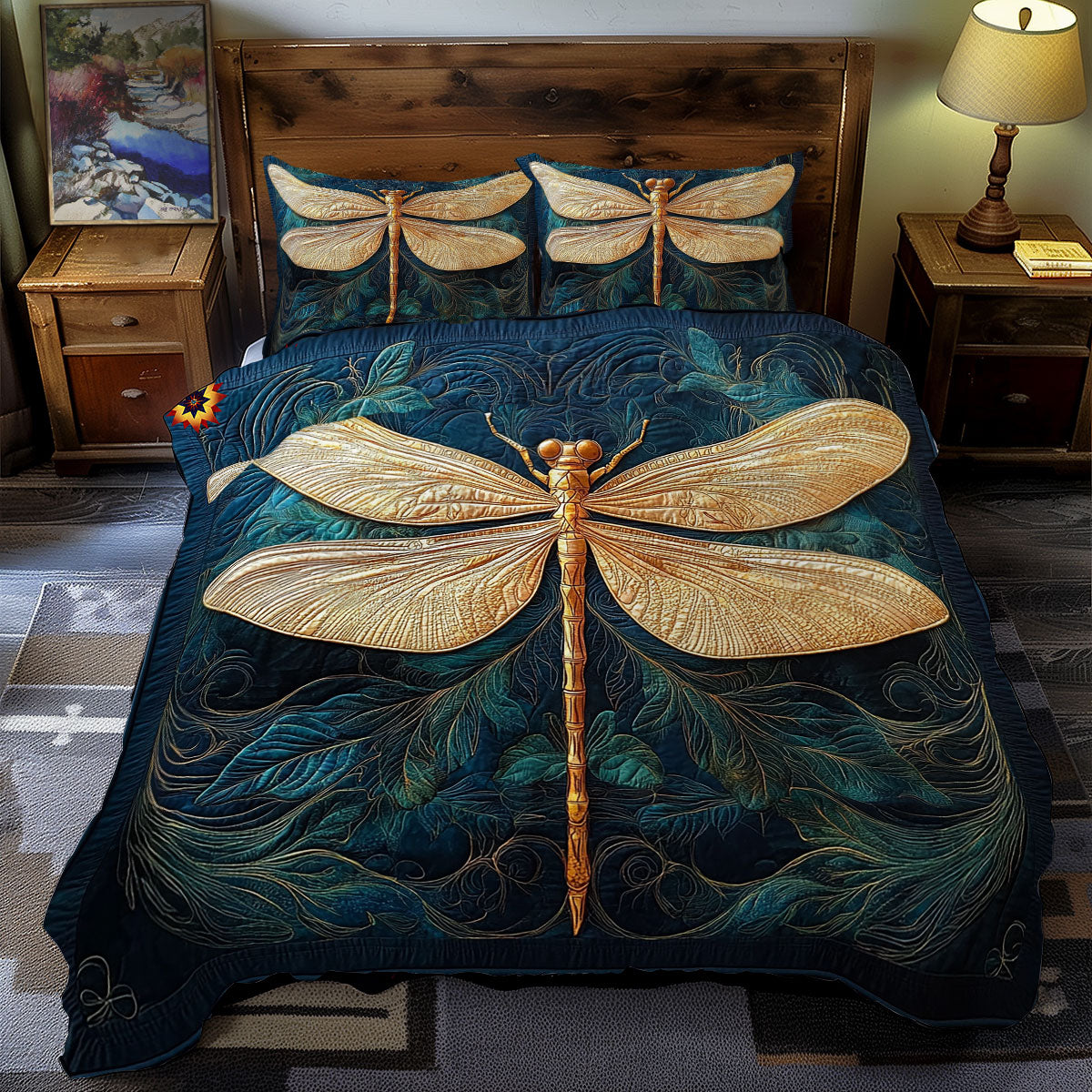 Gold Dragonfly WY0212054CL Duvet Cover Set