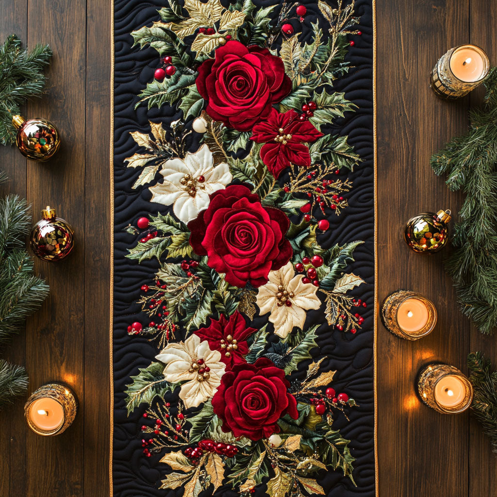 Rose Kissed CM0905048CL Quilted Table Runner